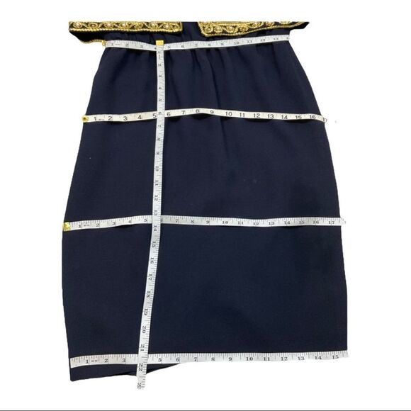 CHETTA B Women’s Sherrie Bloom Peter Noviello Blue embroidery knee Dress Size 2. - Picture 14 of 16